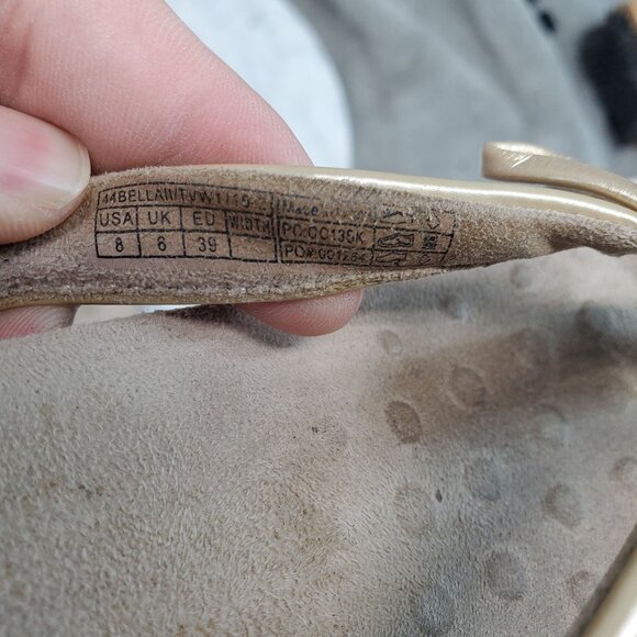 Vionic Shoes Womens Size 8 Gold Faux Leather Bella II Thong Sandals *Read* - Picture 9 of 10